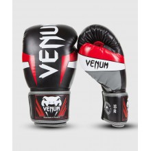 Venum Elite Boxing Gloves - Black/Red/Grey